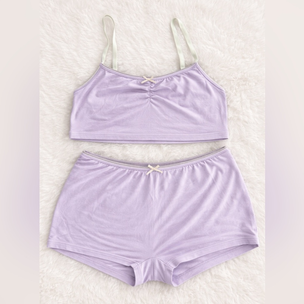 Pcheebum Lilac Bow PJ Set